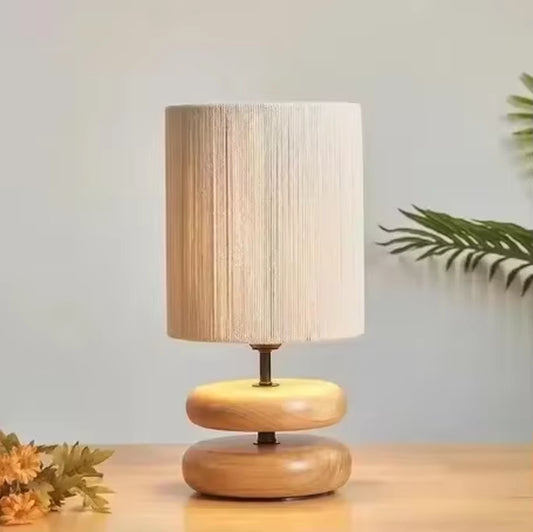 Solid Wood Table Lamp – Warm Ambient Bedside Lighting