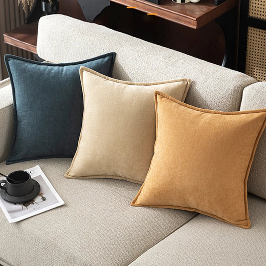 Retro Soft Chenille Throw Pillow Covers with Elegant Design for Sofa Bed Living Room Home Decor